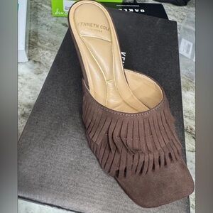 Kenneth Cole Brown Fringe Mules
